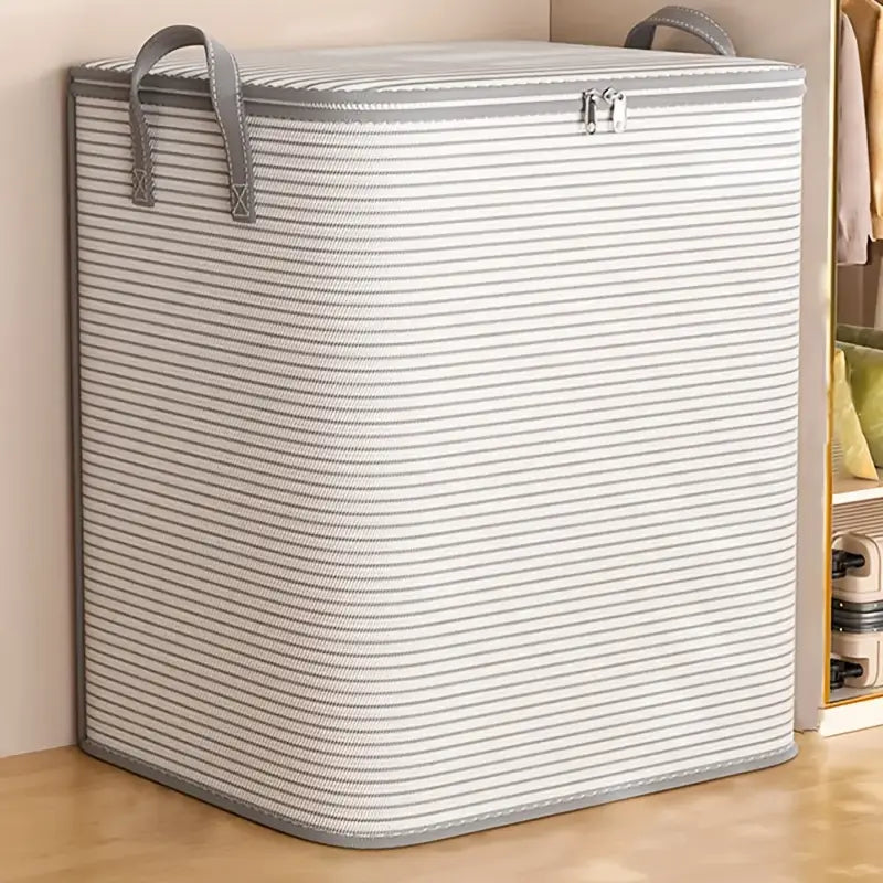 Large Capacity Heavy-Duty Fabric Storage Bags - Moisture Resistant, Stackable Clothes, Blanket, Quilt Organizer Bags with Zipper-like Closure, Ideal for Moving, Travel, Home, Closet, Basement Storage