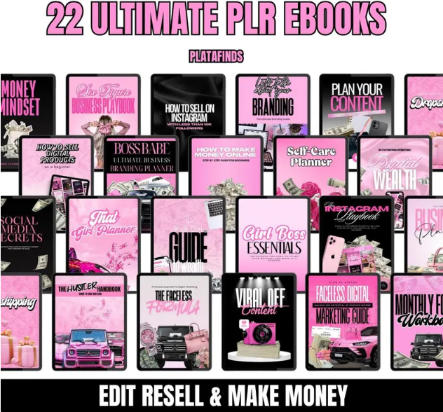 22 ebooks Digital Boss Girl Bundle – Editable PLR/MMR