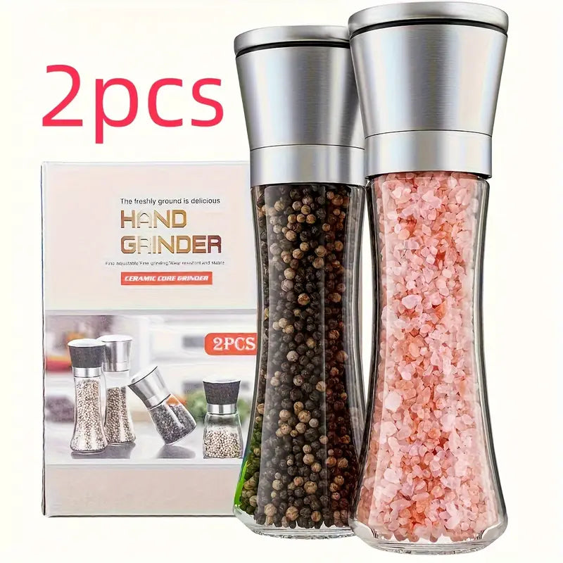 2pcs Premium Stainless Steel Salt and Pepper Grinder Set