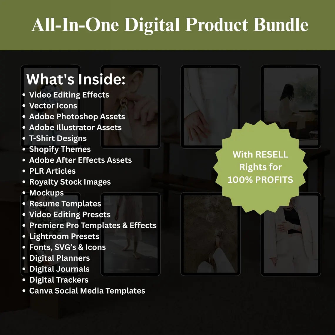 80+ Million Digital Products Bundle: PLR MRR Resell Rights, Editable Templates (Digital Download)