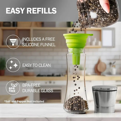 2pcs Premium Stainless Steel Salt and Pepper Grinder Set