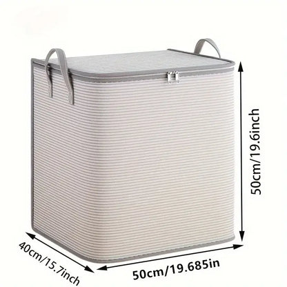 Large Capacity Heavy-Duty Fabric Storage Bags - Moisture Resistant, Stackable Clothes, Blanket, Quilt Organizer Bags with Zipper-like Closure, Ideal for Moving, Travel, Home, Closet, Basement Storage