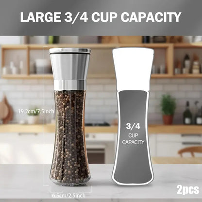 2pcs Premium Stainless Steel Salt and Pepper Grinder Set